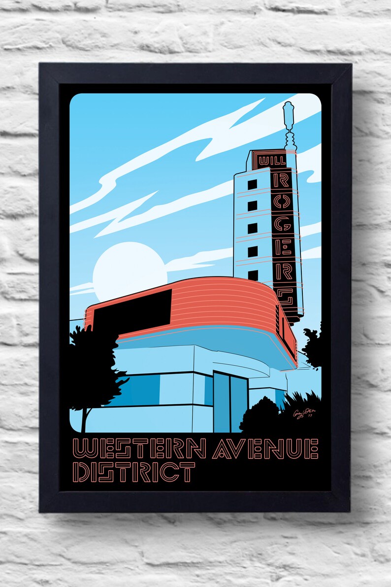 Western Avenue Oklahoma City Vintage Travel Poster Print Art Etsy