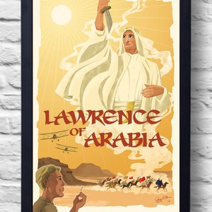 Lawrence of Arabia Portrait- Movie Poster Print, classic film poster, illustration, art, painting, gift
