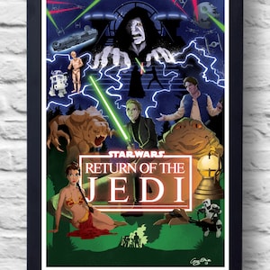 Terugkeer van de Jedi- Movie Poster Print, filmillustratie, schilderij, kunst, geschenk