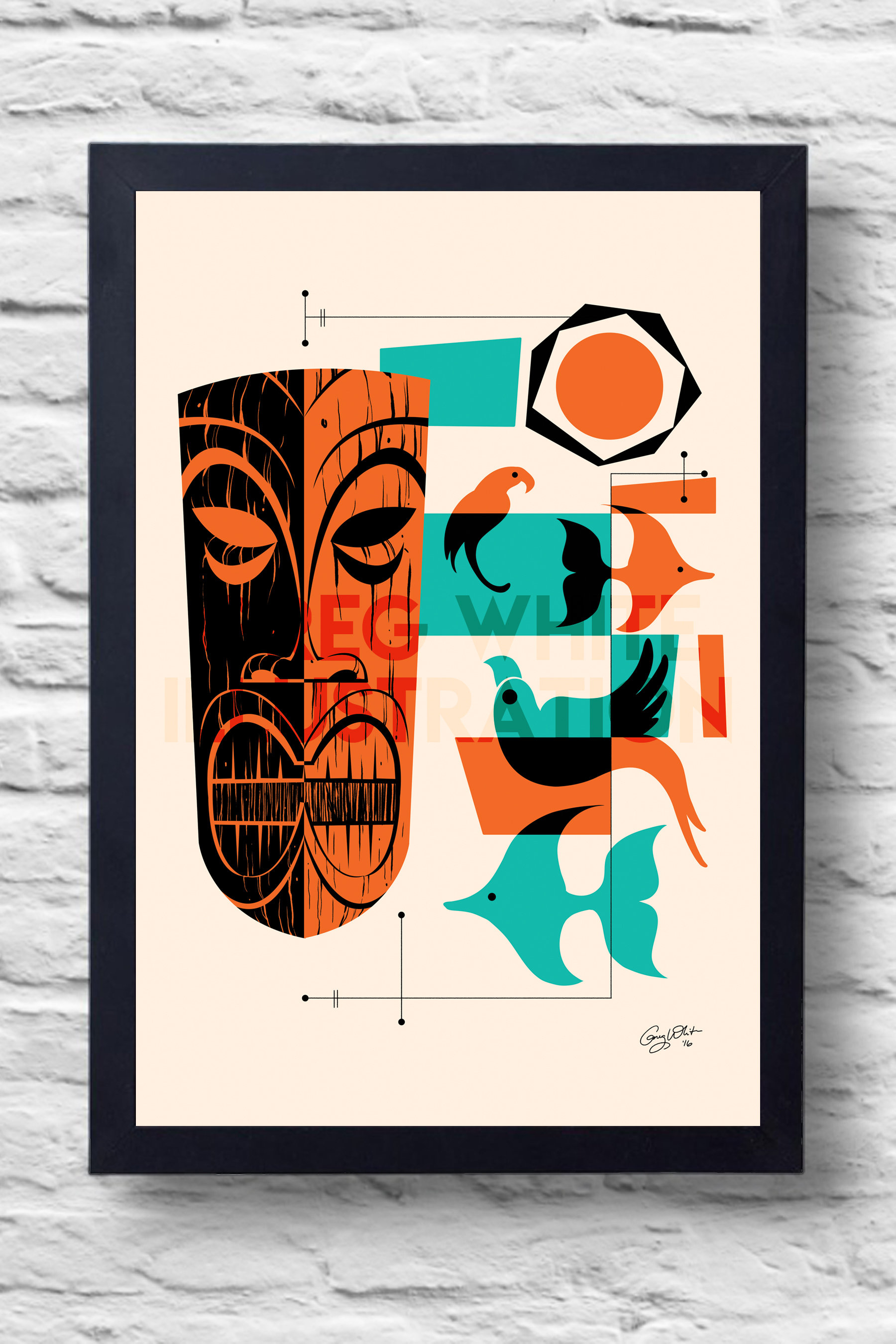 絵 アート プリントTiki ティキ 赤 モダン Vintage Style 1960s Tiki Print, Art, Retro Painting, Gift - Etsy