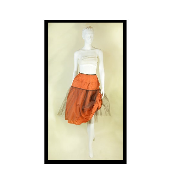 Authentischer Crinoline Vintage Tüll Crinoline 1950er Jahre Petticoat 1950er 50er Tüll und Taft