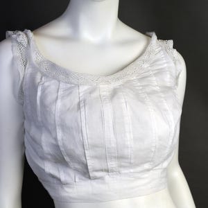 Rare Edwardian Bust Improver (circa 1901), Cotton Batiste with Yards of Interior Ruffles PERFECT!  NOT A REPRODUCTION!