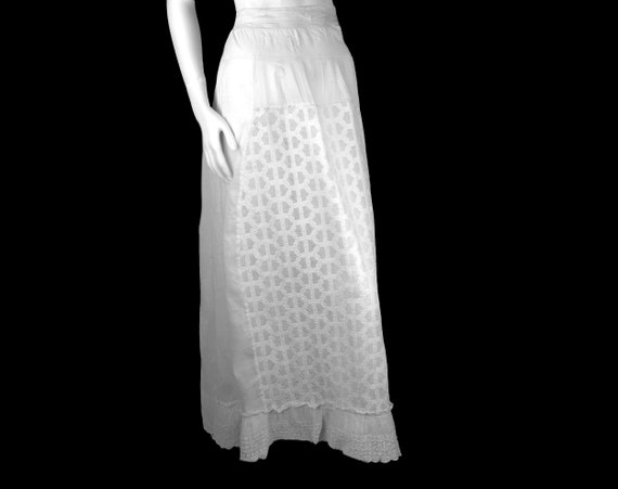 Victorian Dress Skirt Petticoat 1890s Batiste Bust