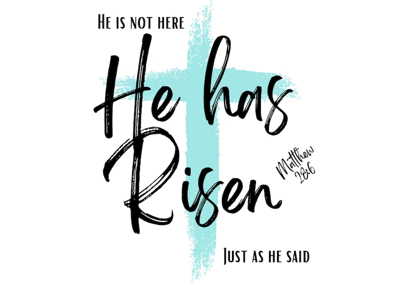 He is Risen PNG Easter Digital Download Easter Sublimation Hand ...