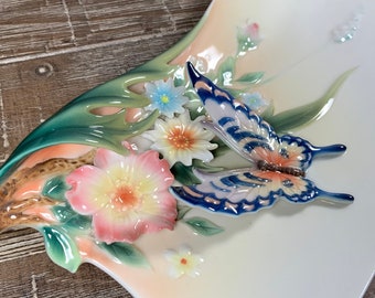 フランツ Butterfly 花瓶 Franz Porcelain Butterfly Vase: Sculptured