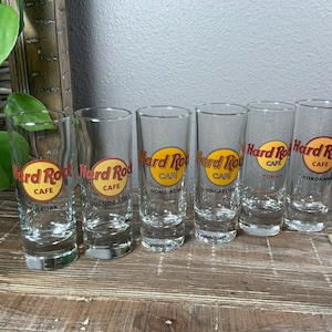 Choice World HARD ROCK CAFE 2 Ounce Tall Shot Glasses - Aruba * Osaka * Singapore * Yokohama - Sold Separately