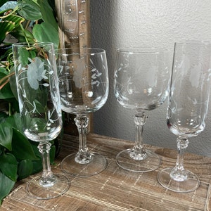 Princess House Crystal Wine Glasses 6oz, Set of 4 