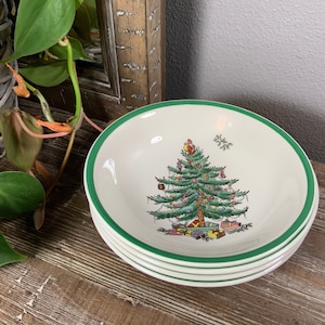 Spode 6” CHRISTMAS TREE Fruit / Dessert Sauce Bowls (4) - England S3324 (12 Available)