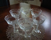 Rock Sharpe Stem 3005-10 Tall Sherbet or Champagne Goblets (6)
