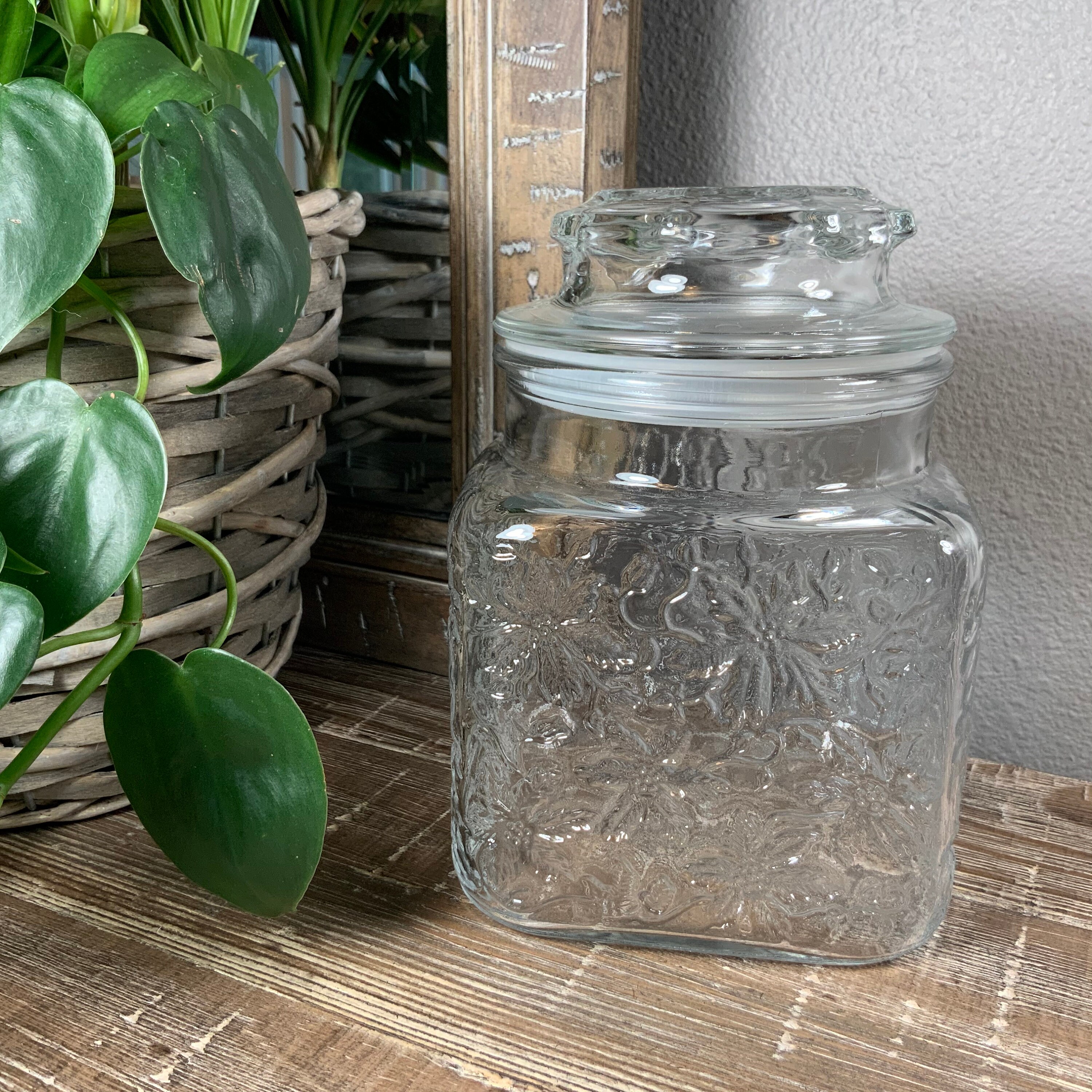 Princess House FANTASIA Canister - Kleiner quadratischer Vorratsbehälter / luftdichter Aufbewahrungsbehälter mit Deckel