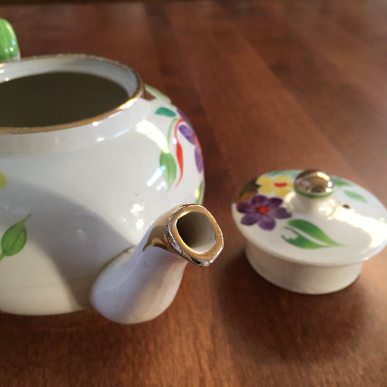 Lingard England 262 MultiColored Floral Teapot with Gold Etsy