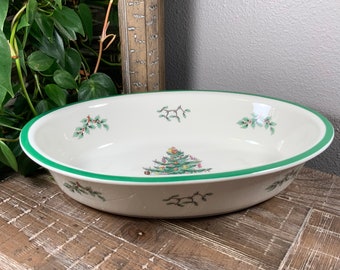 Spode 12-1/2” CHRISTMAS TREE Deep Oval Baker - Oven to Table - England