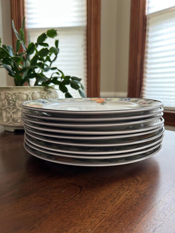 Five (5) Mikasa Intaglio GARDEN HARVEST 11-1/8 Inch Stoneware
