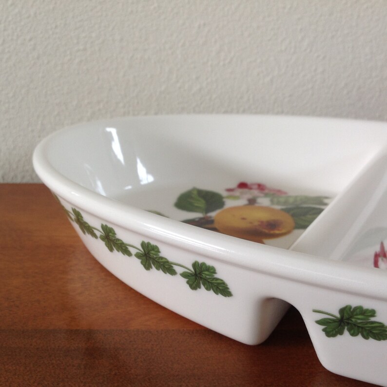 The Goddess of Fruit Portmeirion POMONA 11 Hoary Apple Pippin Apple Oval Divided Vegetable Bowl Dish