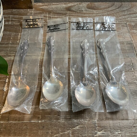 Set of 4 Reed & Barton ENGLISH CROWN Super Silver Modern Hollow