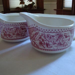 Choice Royal USA  MEMORY LANE - Pink Ironstone Creamer (2 Available) or Sugar Bowl!