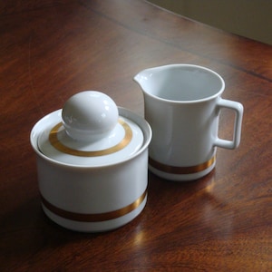 Schirnding Bavaria Germany Gold Trimmed Creamer and Sugar!
