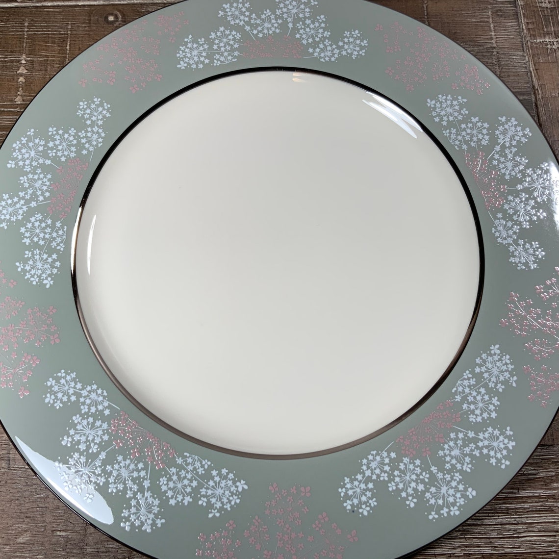 Six (6) Castleton China LACE 8” Salad Plates - Pink and White Floral on ...