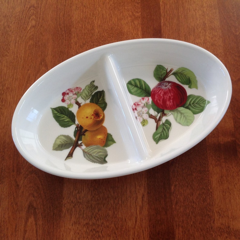 The Goddess of Fruit Portmeirion POMONA 11 Hoary Apple Pippin Apple Oval Divided Vegetable Bowl Dish