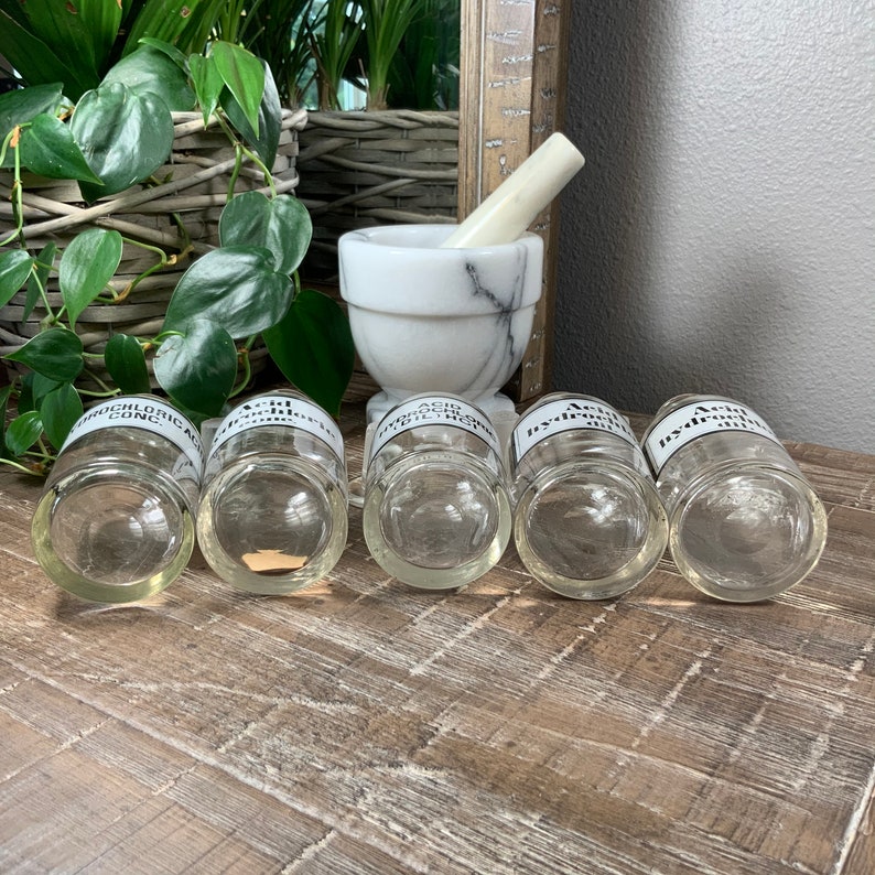 Choice Vintage Chemistry Lab Clear Glass Bottles with Ground Etsy