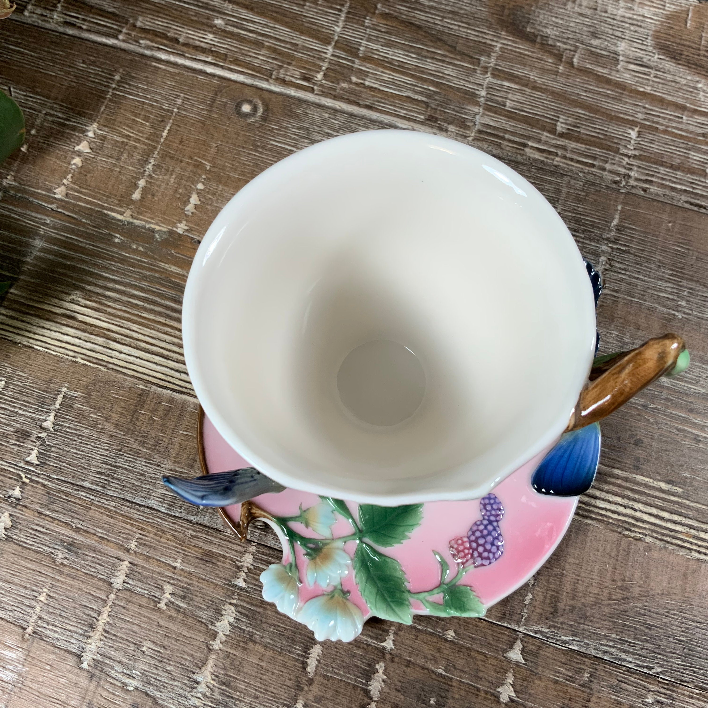 FRANZ 食器 Franz Porcelain BLUEJAY and BLUE BERRY Cup and Saucer Set