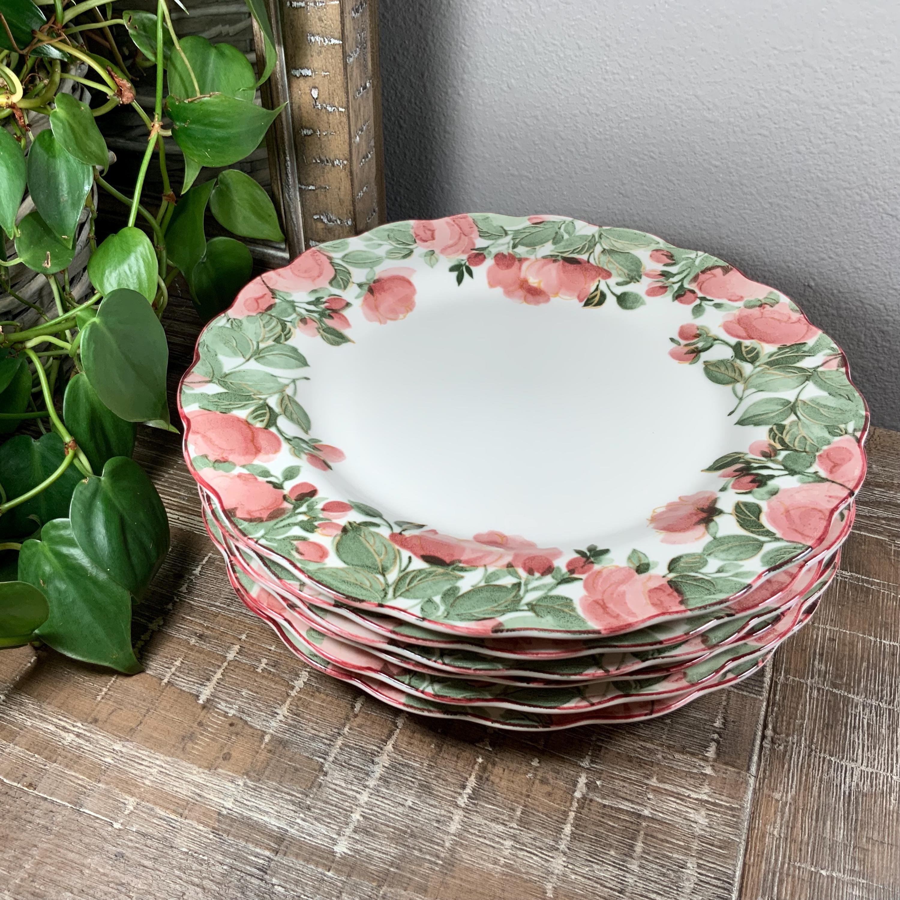 Six (6) Nikko PRECIOUS 10-3/4” Dinner Plates - Pink Rose Garden