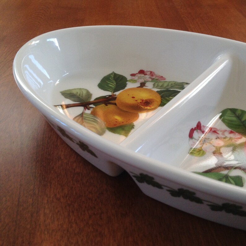 The Goddess of Fruit Portmeirion POMONA 11 Hoary Apple Pippin Apple Oval Divided Vegetable Bowl Dish