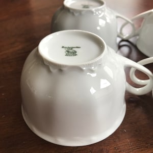 Four (4) Hutschenreuther RACINE All White Tea Cups!