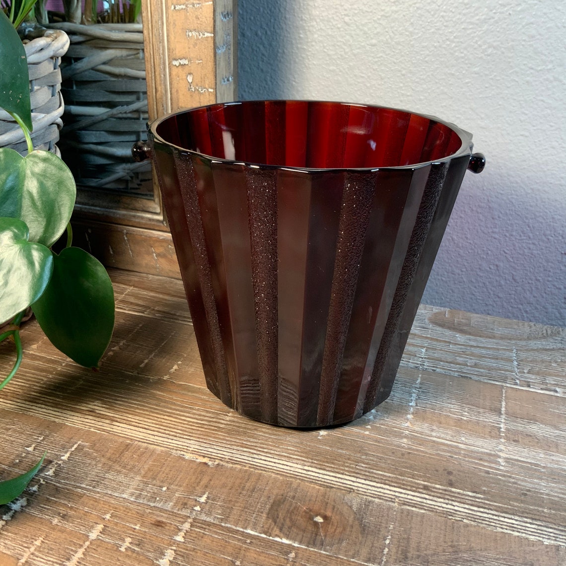 Anchor Hocking ROYAL RUBY Deep Red Ice Bucket - Depression Era Glass ...