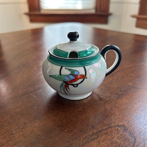 Noritake Art Deco Wasabi Mustard Pot!