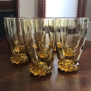 Eight (8) Libbey SONNET GOLD 16 Ounce Coolers - 1968 New Old Stock!