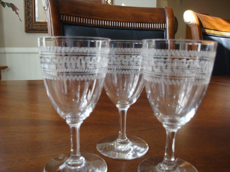 Fostoria Needle Etch 45 Geometric Pattern Crystal 2 ounce Etsy