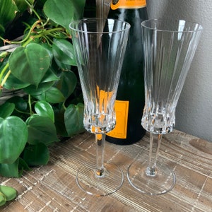 Pair Gorham RICHELIEU-RONDO Crystal Fluted Champagnes - Wedding Anniversary New Years (6 Available)