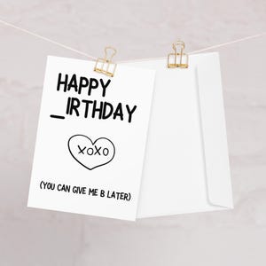 Cartão de felicitações, cartão de aniversário rude para esposa ou namorada, presente engraçado de aniversário, humor sujo, presentes de brincadeira para adultos.