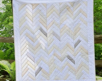 Modern herringbone baby quilt or wall art