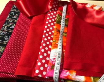 Bundle of Red fabrics (7pcs)