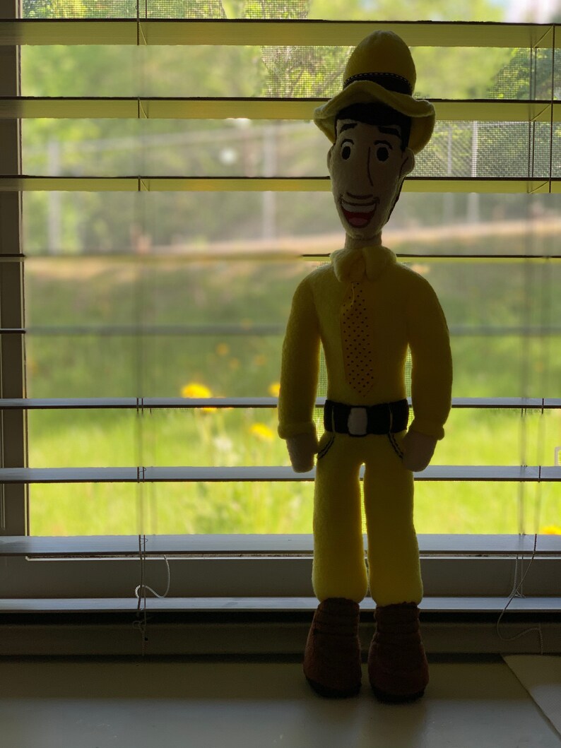 Curious Plush Toy the Man With the Yellow Hat Ted Etsy