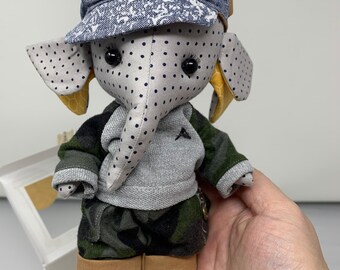 Customized Handmade Stuffed Elephant Toy -  Animal Toy - Made in Canada