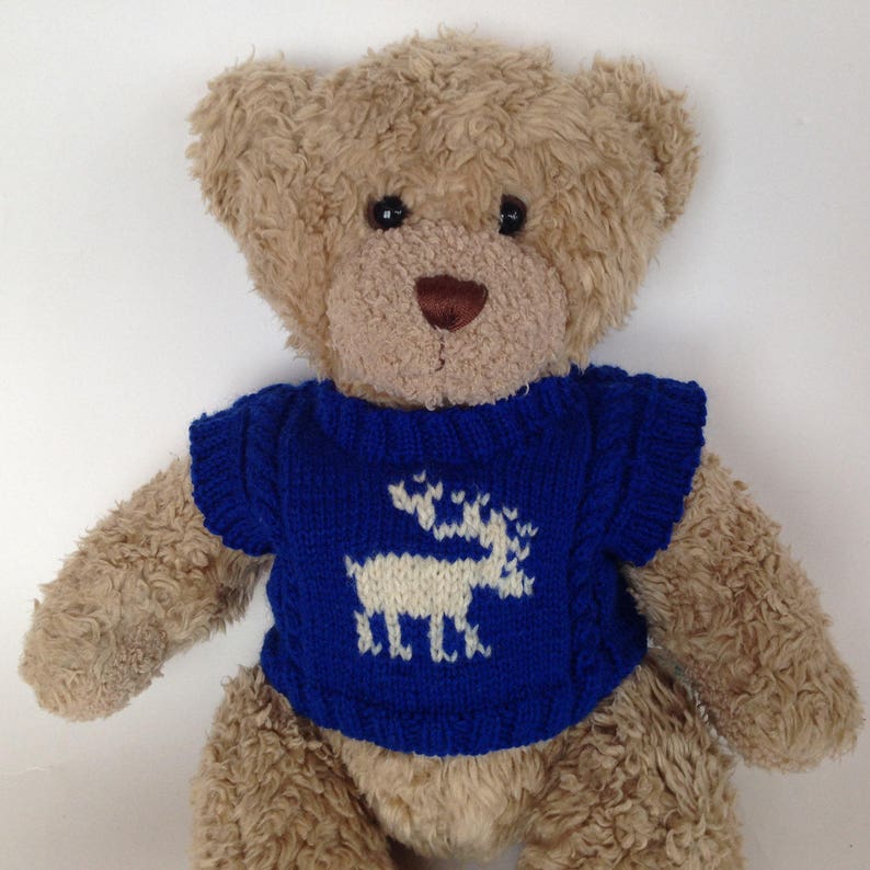 Teddy Bear Sweater fits Bears 1416 Inches. Blue Knitted Bear Etsy