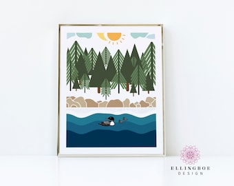 Minnesota Home Decor (2 Variations) | 8x10 Print, Minnesota Loon, Minnesota Print, Up North, Minnesota Made, Home Sweet Home, Home Decor, MN