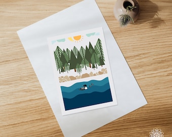 Minnesota Home Decor | 5x7 DIGITAL DOWNLOAD, Minnesota Loon, Minnesota Decor, Up North, Home Sweet Home, MN Decor