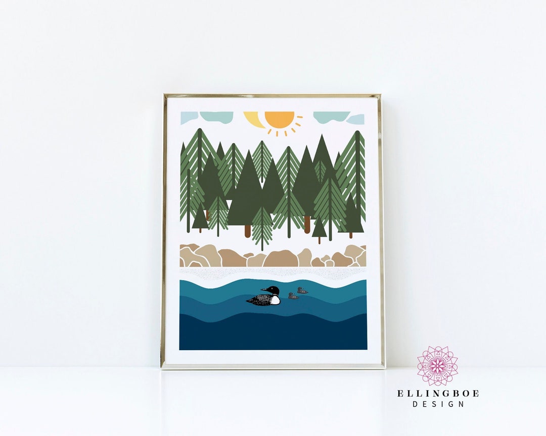 Minnesota Home Decor 2 Variations 8x10 Print, Minnesota Loon, Minnesota