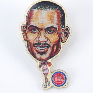 Grant Hill Vintage Detroit Pistons NBA Enamel Button Lapel Pin Pinback