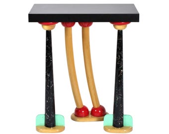 Vintage Postmodern Memphis Style Artist Made Console Hall Table by Lynn Sweet