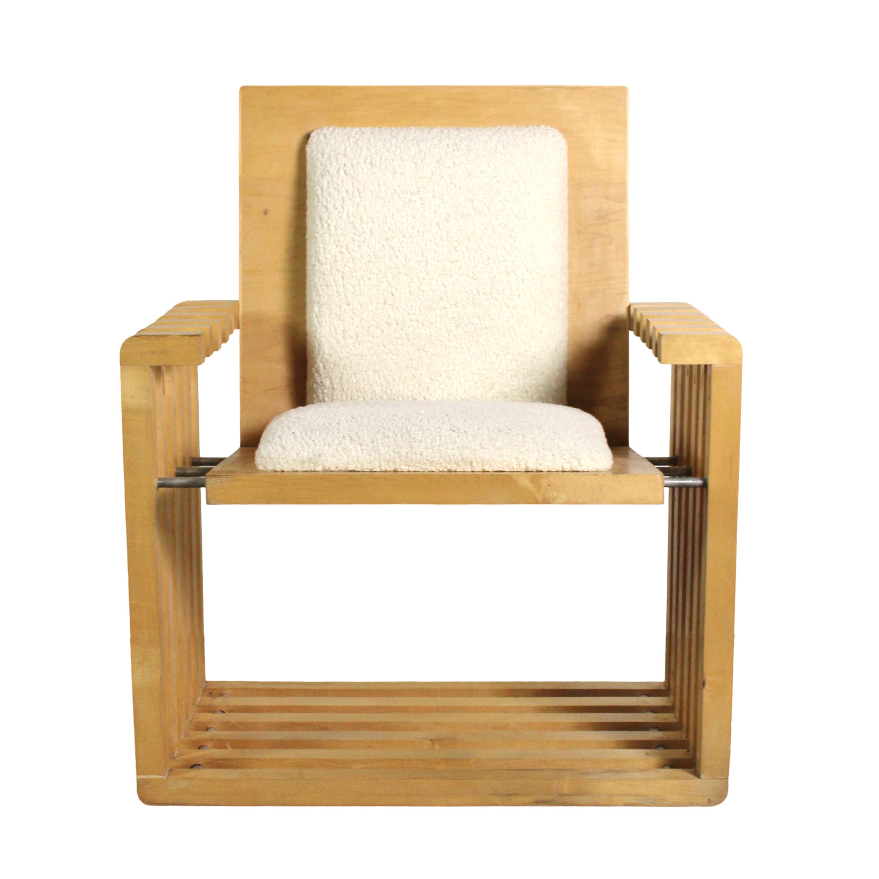 Vintage Postmodern Sculptural Studio Made Chair With Parallel