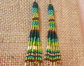 Coppice Tassel Earrings | Seed Beads | Beadweaving | Handwoven | Jewelry