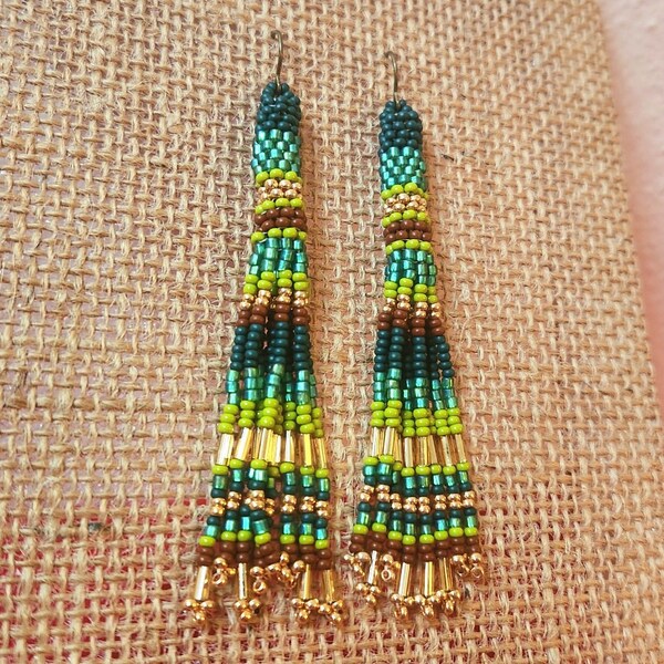 Coppice Tassel Earrings | Seed Beads | Beadweaving | Handwoven | Jewelry