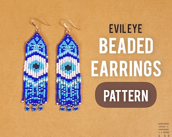 Evil Eye Beaded Earrings Pattern | Beading PDF