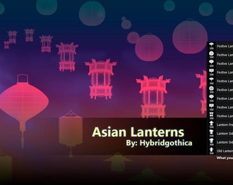 Asian Lanterns | Photoshop Brushes | Creative