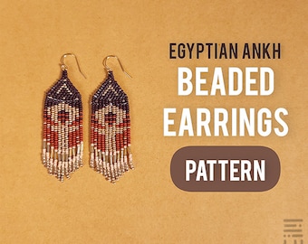 Egyptian Ankh Beaded Earrings Pattern | Beading PDF